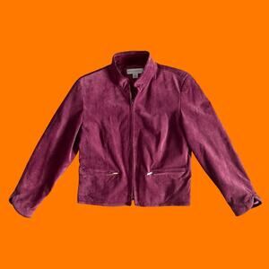 90's 00's vintage suede 100% leather y2k jacket MEDIUM petite sophisticate